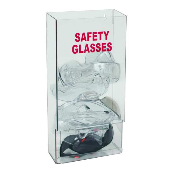 Protective Eyewear Dispenser, Stack Tower, 25 Pairs, PETG, 15 3/4 in H x 8 in W x 4 in D, Clear