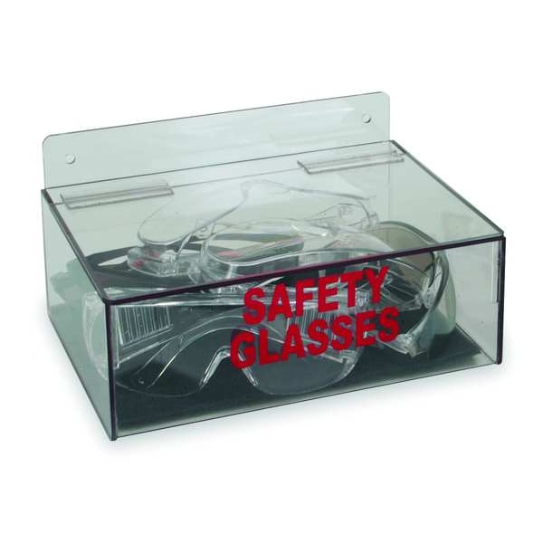Protective Eyewear Dispenser, Tray, 6 Pairs, PETG, 4 5/8 in H x 9 in W x 6 3/4 in D, Clear
