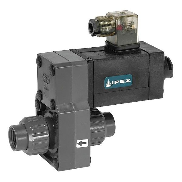 Solenoid Valve, 2-Way, 2-Position, Normally Closed, 1/2 in Pipe Size, 120V AC, Direct Acting, PVC