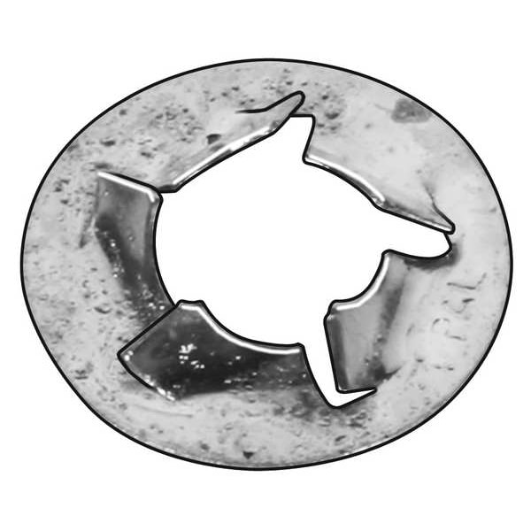 Push Nut, Bolt Retention, Steel, No 8, PK100