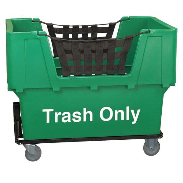 Material Handling Cart, Green, Trash Only