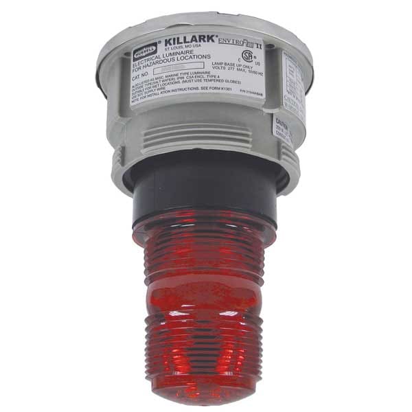 Strobe Light, Red, Xenon, 120V AC, 60, 80 FPM, 4 3/4 in Dia., Wall