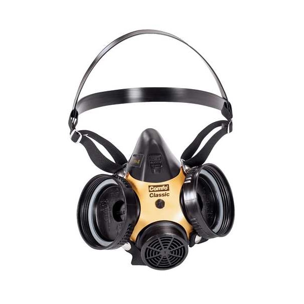 Half Mask Respirator, Comfo Classic, Not Rated, Threaded, Size, L 0 Cartridges Included