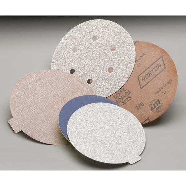 Hook-and-Loop Sanding Disc, 5" Dia, No Hole, Aluminum Oxide, P1500 Grit, Coated Type, A275OP