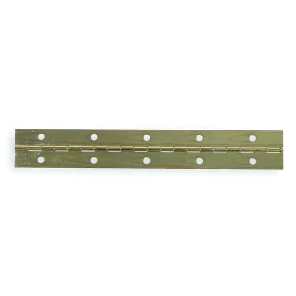Piano Hinge, Steel, Full Surface Mounting, 3/4 in Leaf W x 72 in Leaf H, Bright Nickel