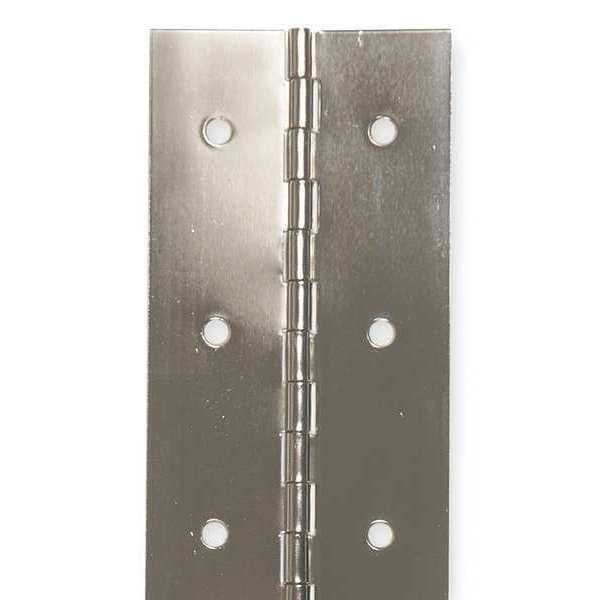 Piano Hinge, Steel, Full Surface Mounting, 3/4 in Leaf W x 72 in Leaf H, Steel