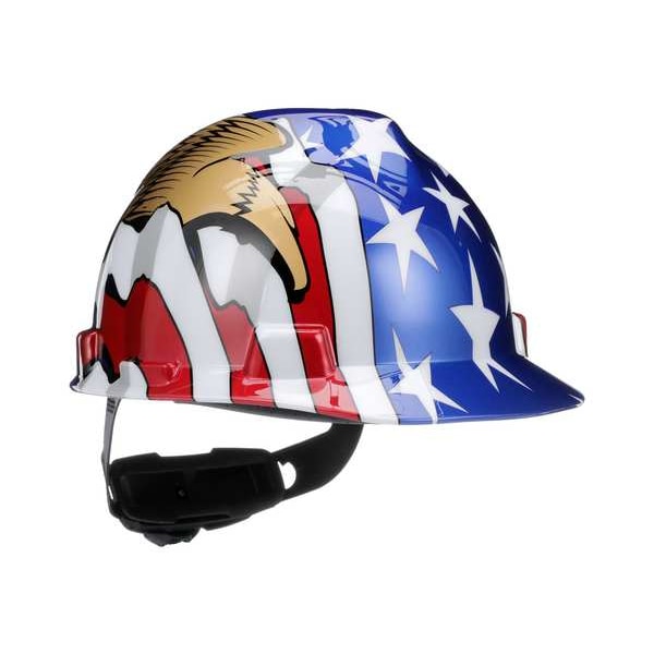 Hard Hat, V-Gard Freedom Series, Polyethylene, 4 Point Ratchet, Type 1, Class E, Red