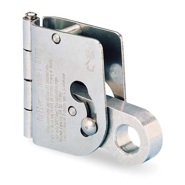 Rope Grab, Stainless Steel, 310 lb., Silver, For Rope Size: 5/8 in