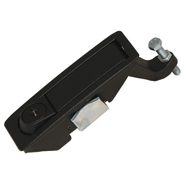 Compression Latch, Keyed, Blk Powder Coat