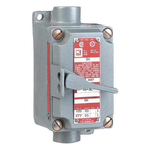 Motor Starter, Toggle, 20A, 1/2In Hubs, 3P