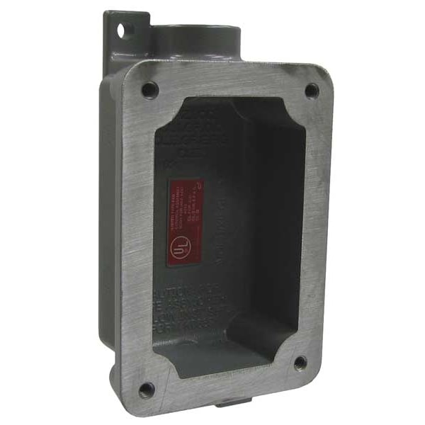 Electrical Box, 15.5 cu in, Device Box Type, 1 Gang, Aluminum, Rectangular Shape