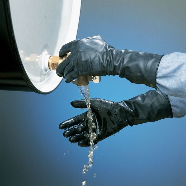 Chemical Resistant Gloves, Butyl, 14 in L, 14 mil, Black, L, 1 PR