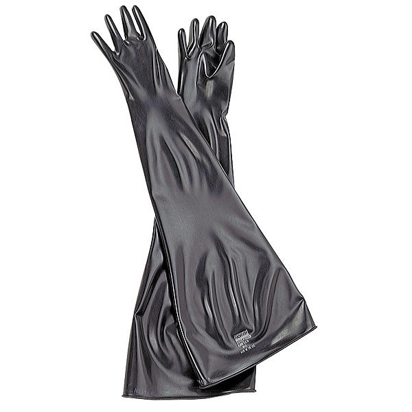 Seamless Dry Box Gloves, Neoprene, 32" L, 30 mil, Black, 1 PR
