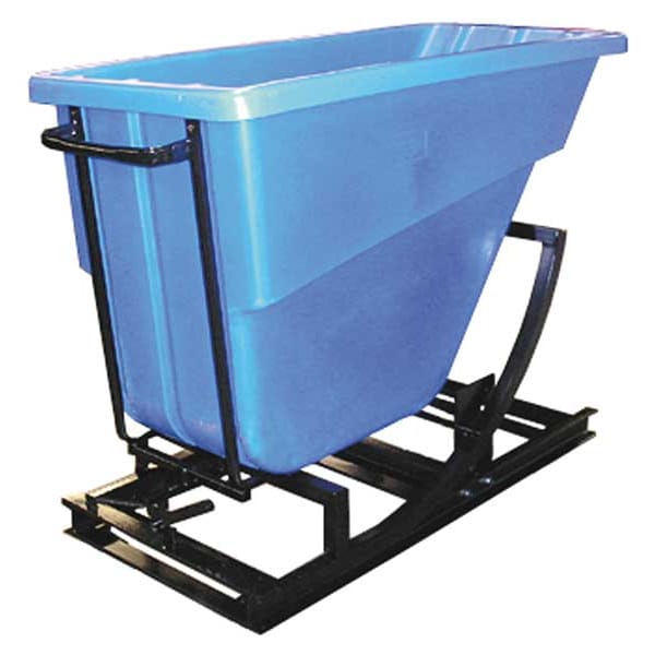 Self Dumping Hopper, 750 lb., Poly, Blue