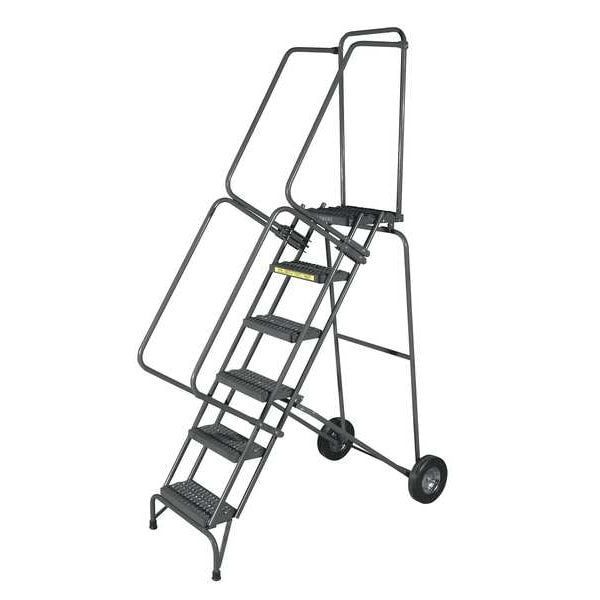 103" H Steel Rolling Ladder, 7 Steps, 450 lb. Load Capacity