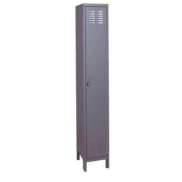 Wardrobe Locker, 12 in W, 15 in D, 78 in H, (1) Tier, (1) Wide, Dark Gray