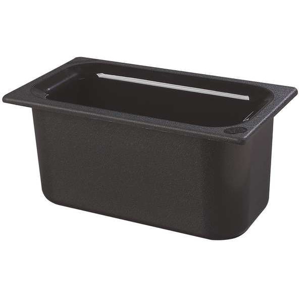 Third Size Food Pan, 4 Qt Cap, Black