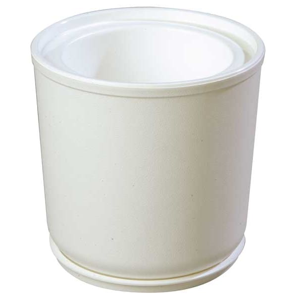 Food Crock, 2 Qt Cap, White, Incl. Coaster