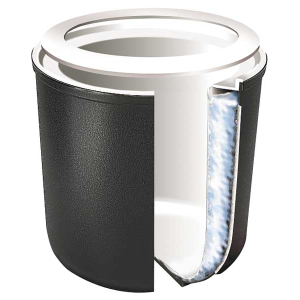 Food Crock, 2 Qt Cap, Black, Incl. Coaster