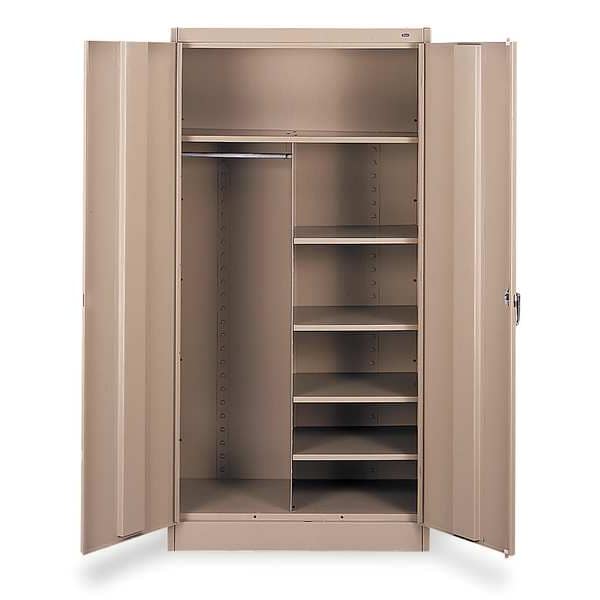 Combo Wardrobe Storage Cabinet, 72 in H, 36 in W, Sand, 0 Drawers