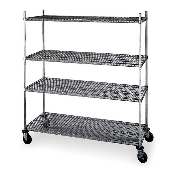 Wire Cart, 24 In. W, 60 In. L, Chrome
