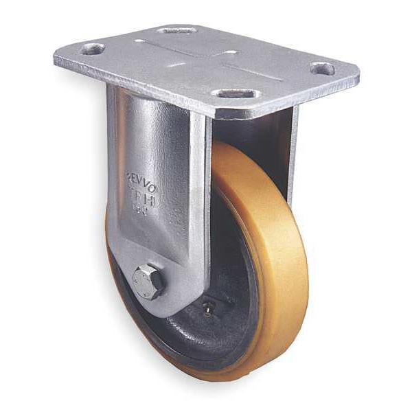 Plate Caster, Rgd, Polyurthn, 12 in, 3080 lb
