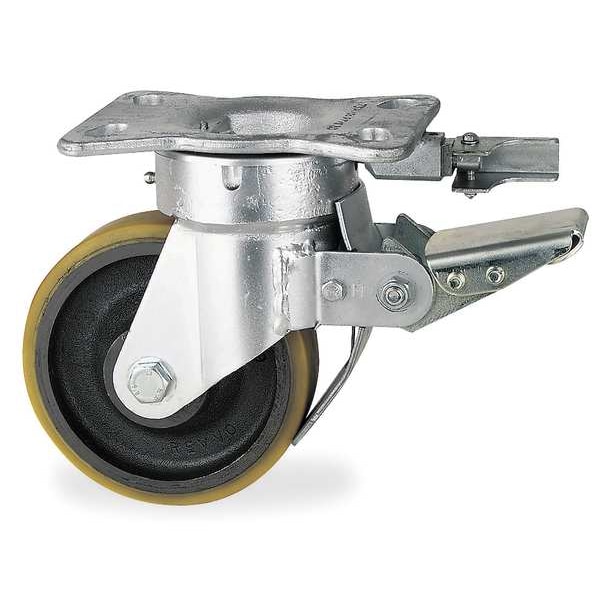 Kingpinless Plate Caster, Swivel, Poly, 6 in, 1600 lb, A