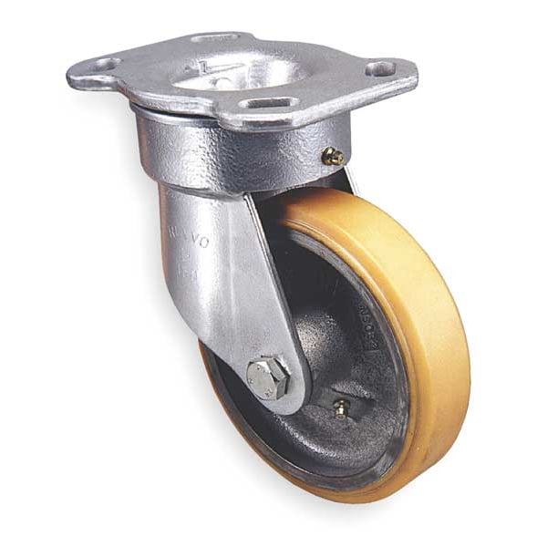 Kingpinless Plate Caster, Swivel, Poly, 10 in, 2640 lb