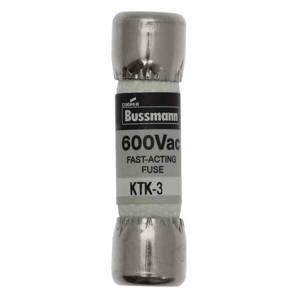 Midget Fuse, Fast-Acting, 3A, 600V AC, Non-Indicating, 100kA at 600V AC