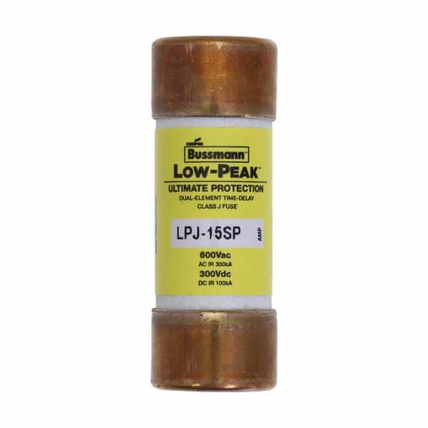UL Class Fuse, J Class, Time-Delay, 15A, 600V AC, Non-Indicating