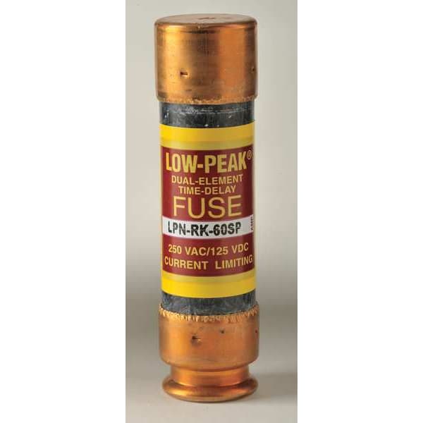 UL Class Fuse, RK1 Class, Time-Delay, 60A, 250V AC, Non-Indicating