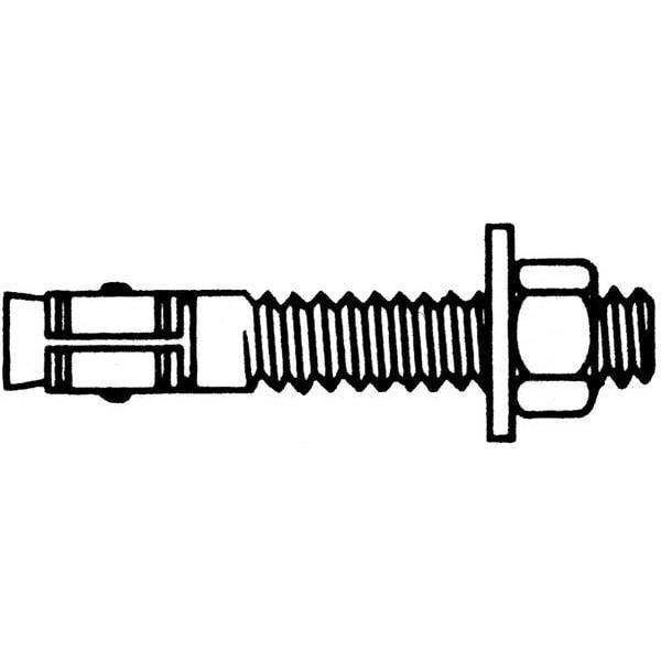 Wedge Anchor, 1/4" Dia., 2-1/4" L, Steel Zinc Plated, 900 PK