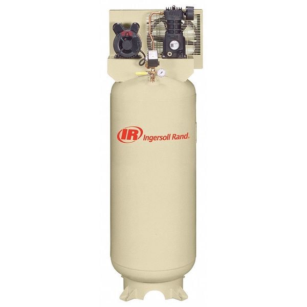 Electric Air Compressor, 3 hp, 1 Stage, Vertical, 60 gal, 10.3 cfm, 135 psi, 240V AC