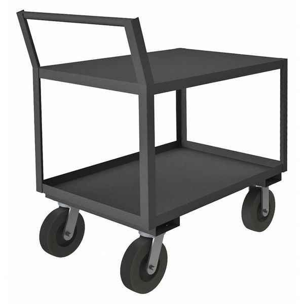 Low-Profile Utility Cart with Lipped & Flush Metal Shelves, Steel, 1,200 lb Load Capacity, 43 in L