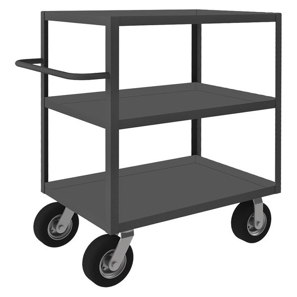 Instrument Cart with Lipped Metal Shelves, Steel, 1,200 lb Load Capacity, 3 Shelves, 72 in L