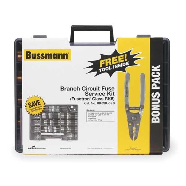 Industrial Fuse Kit, FRN-R, FRS-R Series, 39 Fuses Included, RK-5 Class, 10 to 100A