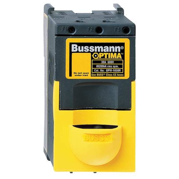 Finger Safe Fuse Block, 0 to 30A Amp Range, 600V AC/DC Volt Rating, 3 Poles, Box Lug