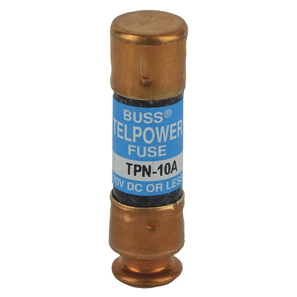 Telecom Protection Fuse, TPN Series, 10A, Fast-Acting, Not Rated, Cylindrical