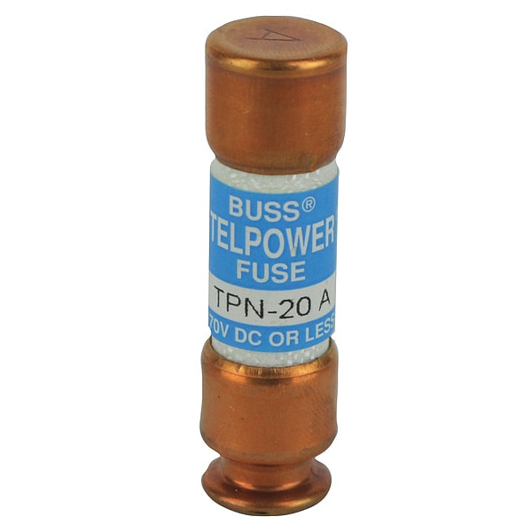 Telecom Protection Fuse, TPN Series, 20A, Fast-Acting, Not Rated, Cylindrical