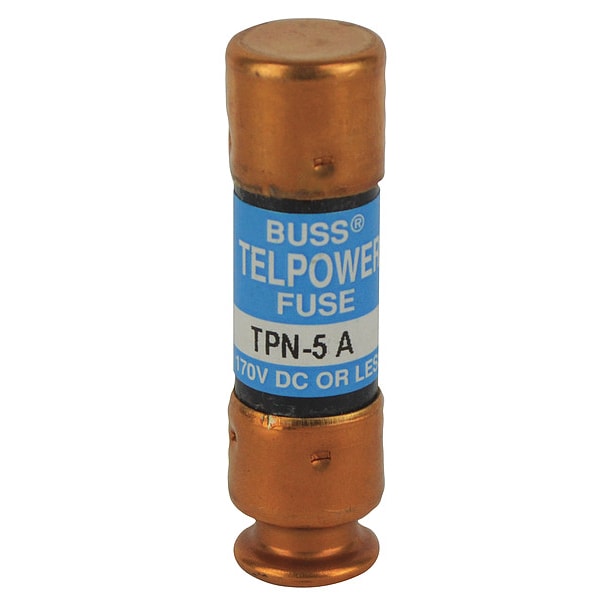 Telecom Protection Fuse, TPN Series, 5A, Fast-Acting, Not Rated, Cylindrical