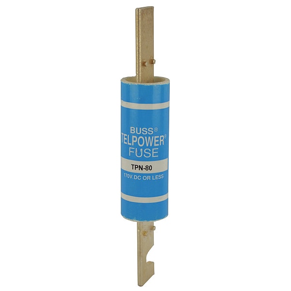 Telecom Protection Fuse, TPN Series, 80A, Fast-Acting, Not Rated, Blade