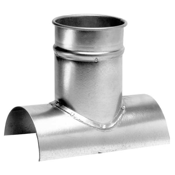 Round 10"dia 10"L 90 Degrees  GSteel Tap-In Branch, 10 in x 6 in Duct Dia, Galvanized Steel, 10" L