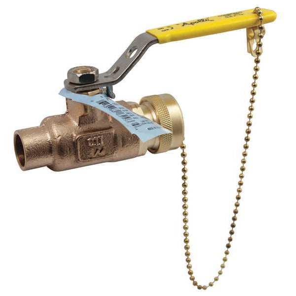 3/4" Sweat x Hose Cap Bronze Ball Valve Inline