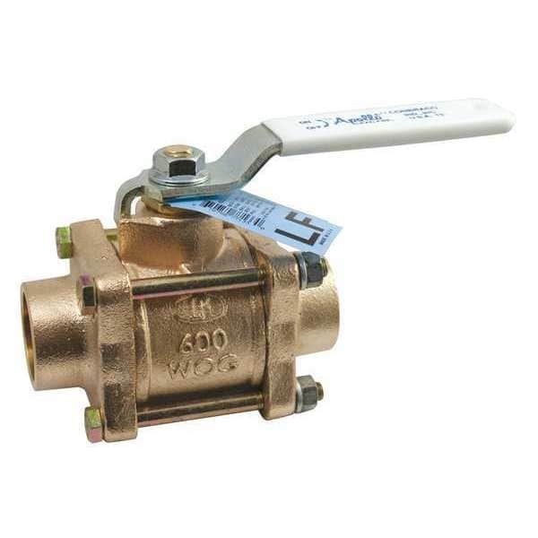 1-1/2" Sweat Bronze Ball Valve Inline