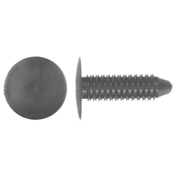 Push-In Rivet, Dome Head, 0.313 in Dia., 1-1/16 in L, Nylon Body, 25 PK
