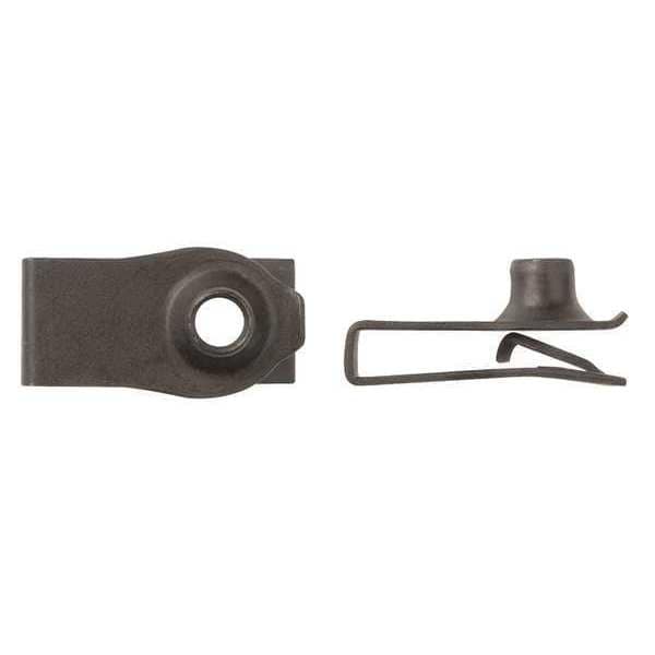Spring Nut, M5-0.80, U Shape, Steel, Phosphate Finish, 50 PK