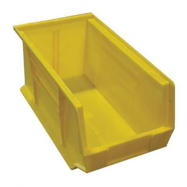 Hang & Stack Storage Bin, Plastic, Yellow, 10 in H, 8 1/4 in W, 14 3/4 in L