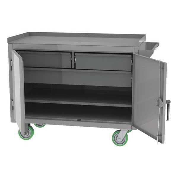 Mobile Cabinet Bench, Steel, 36" W, 24" D