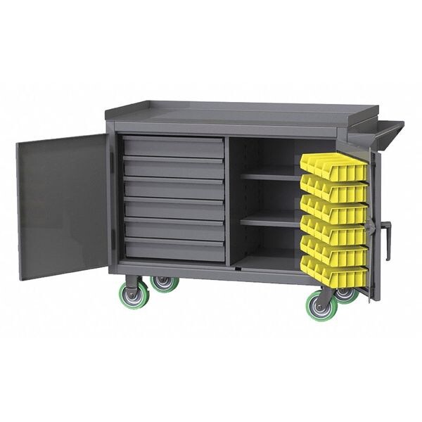 Mobile Cabinet Bench, Steel, 36" W, 24" D