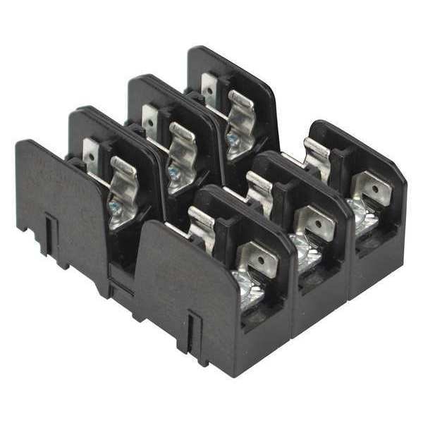 Open Fuse Block, 0 to 30A Amp Range, 600V AC/DC Volt Rating, 3 Poles, Quick Connect